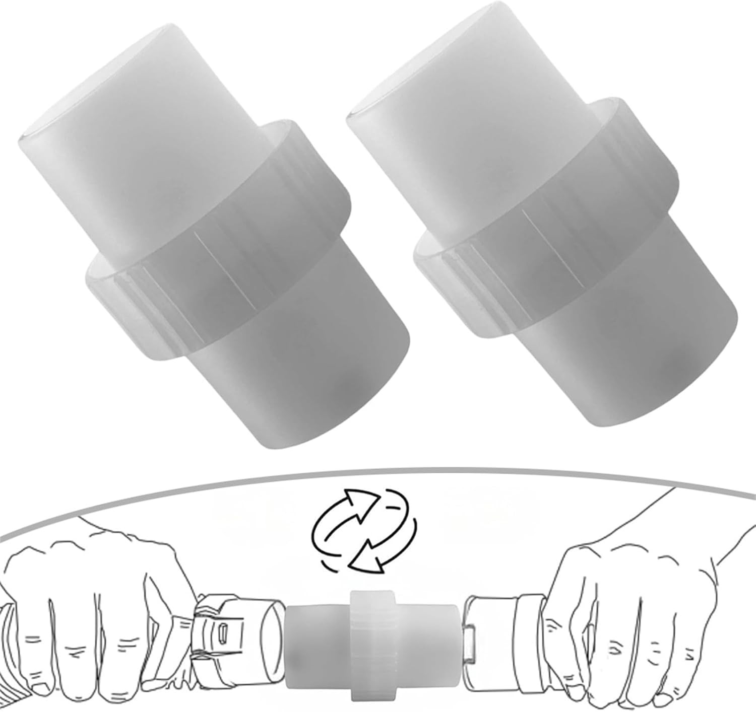 2 pcs 1.5&Prime; Pool Cleaner Hose Connector Adapter Replacement Compatible with Ha…