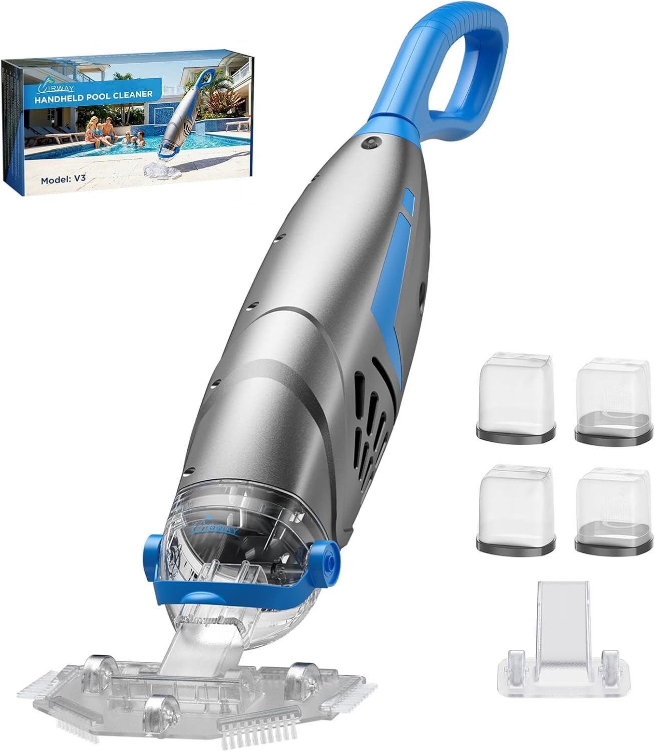 V3 Pool Vacuum for above Ground Pools, Upgraded 26.5 GPM High-Powerful Pebbles S