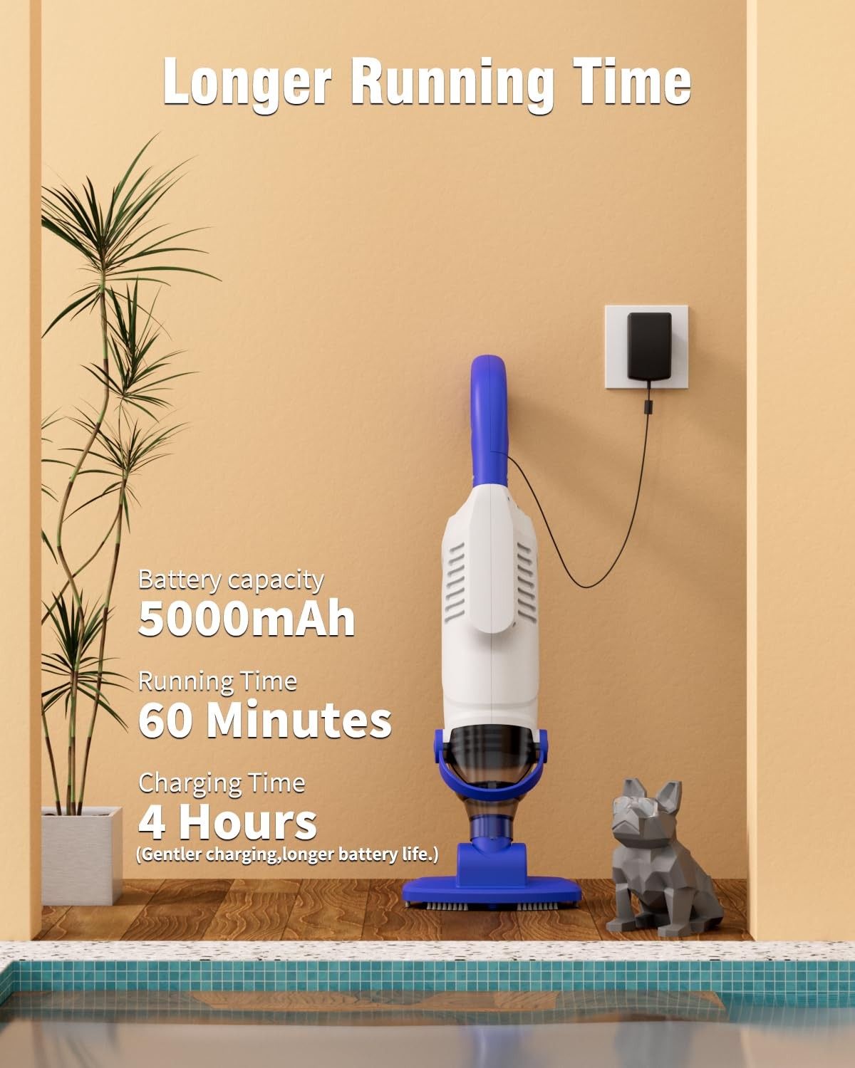 (2026 Upgrade) Little Shark Cordless Pool Vacuum, 60W Motor, 18 GPM Strong Su…
