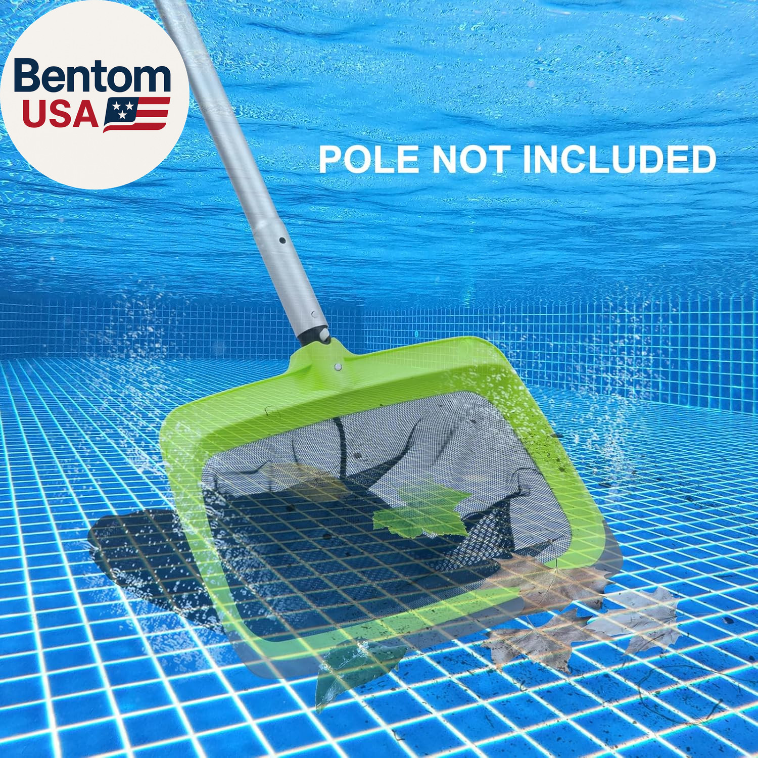 Swimming Pool Leaf Skimmer Net,Rubber Lip & Reinforced Frame Double-Layer Deep R