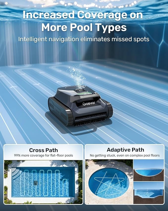 Gosvor LiteVac G1 Pool Robot Cleaner Wall Waterline 200min 2153sqft Smart WiFi+