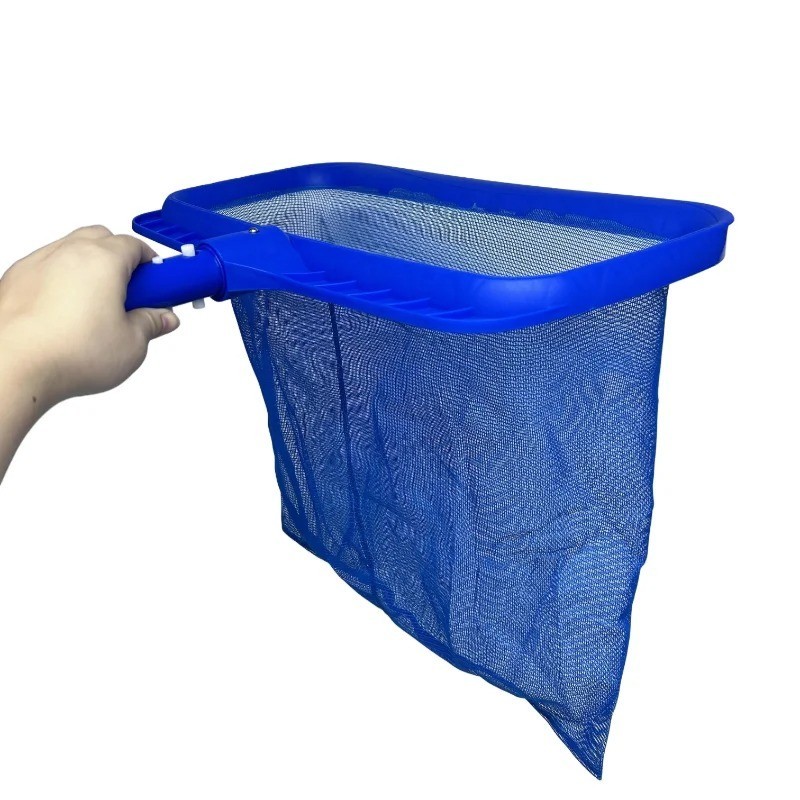 Swimming Pool Leaf Rake Deep Bag Skimmer Net Thick Frame Detachable Handle