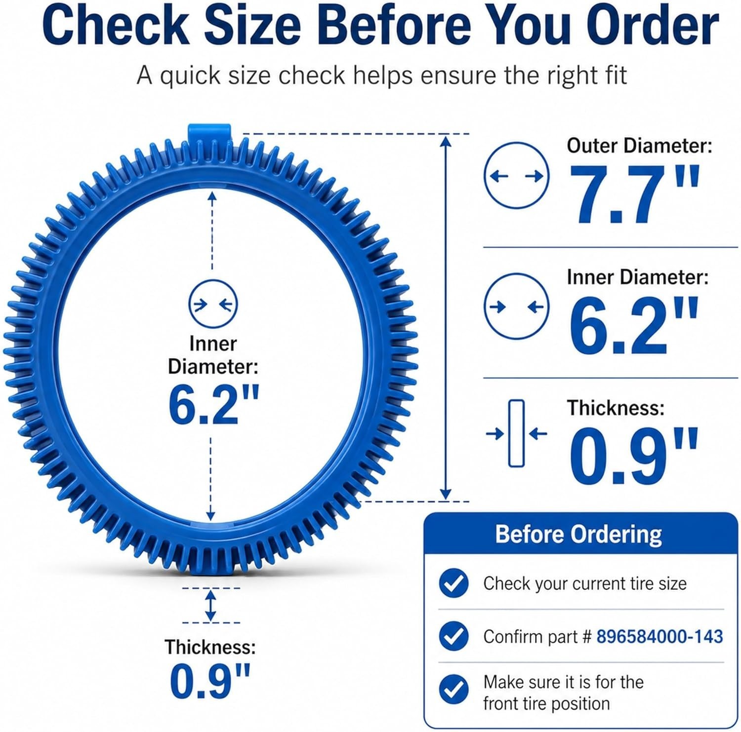 Quick Install 2-Pack Front Tire Kit with Super Hump for Optimal Pool Coverage