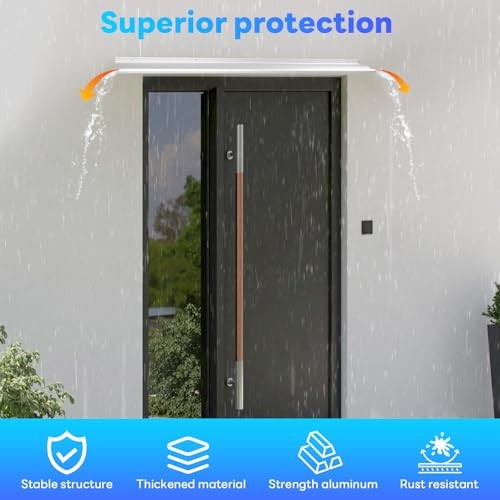 -Pack 4&Prime; Extra-Wide Door Rain Drip Guard, 5&Prime; L Heavy Duty 52in-Silver 2