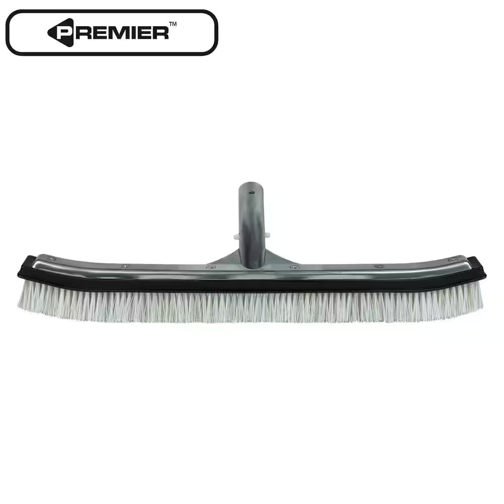 Premier Collection 18 Inch Aluminum-Back Combo Bristle Swimming Pool Brush