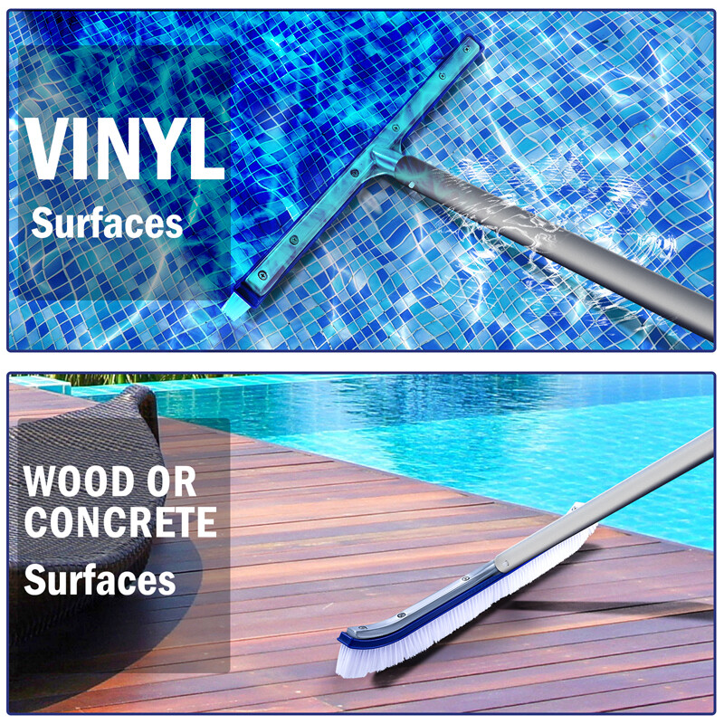 US (3 Styles) Aluminium Swimming Pool Cleaning Brush Head Heavy Duty Wall Floor