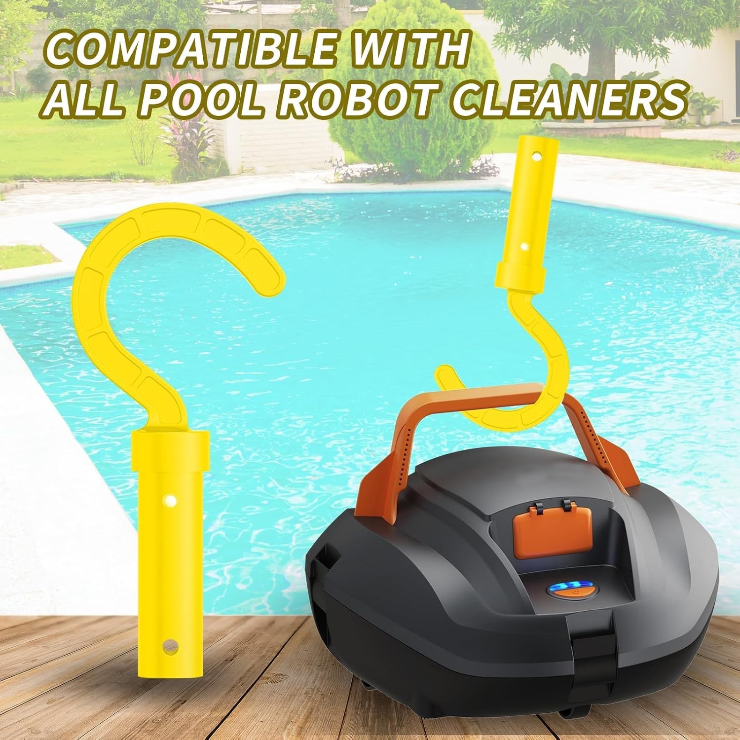 Durable Yellow Accessory Hook for All Robotic Pool Cleaners – Easy Retrieval