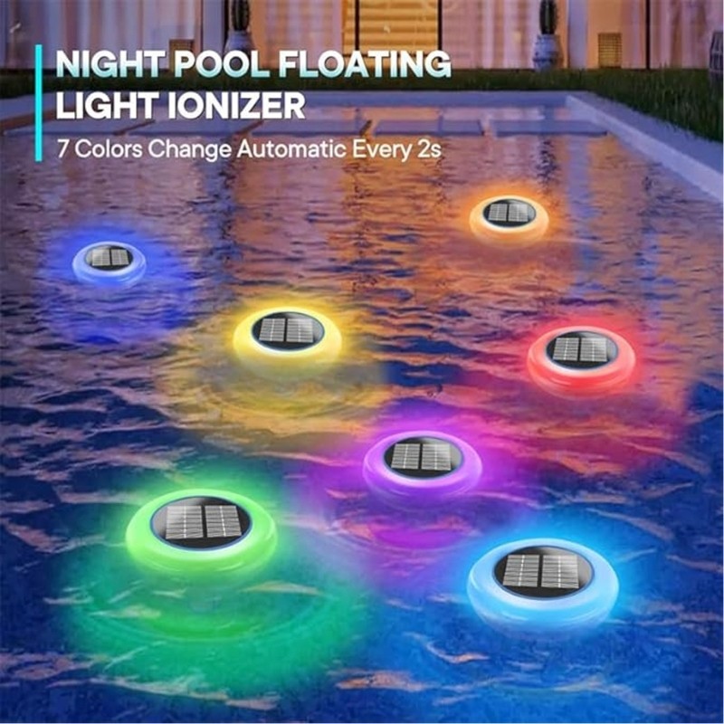 Solar Pool Ionizer Floating Pool Accessory with Solar Top for Home Pools
