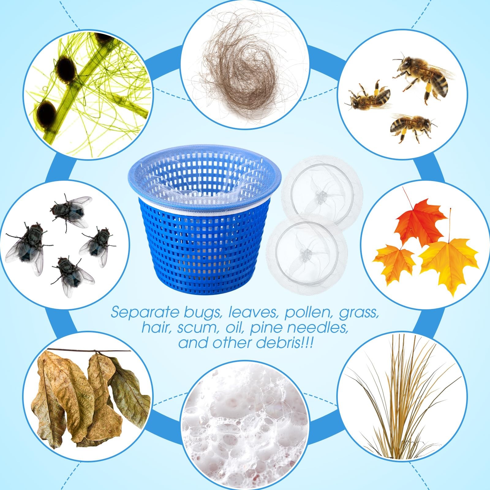100 Pcs Pool Skimmer Socks Pool Filter Socks Pool Socks for Skimmer Basket Ingro