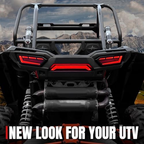 LED Tail Lights for Polaris RZR 900/1000 Accessories 2014-2019, Smoked Black