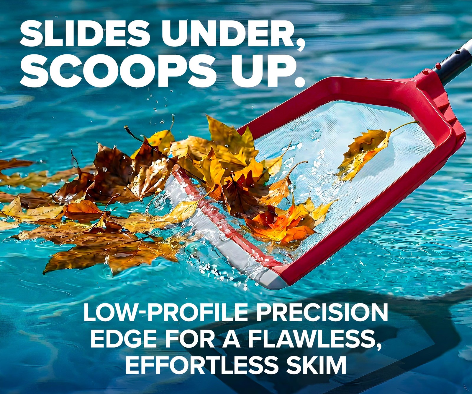 Flat Pool Skimmer Leaf Net for Inground & Above Ground Pools Cleaning // Heav…