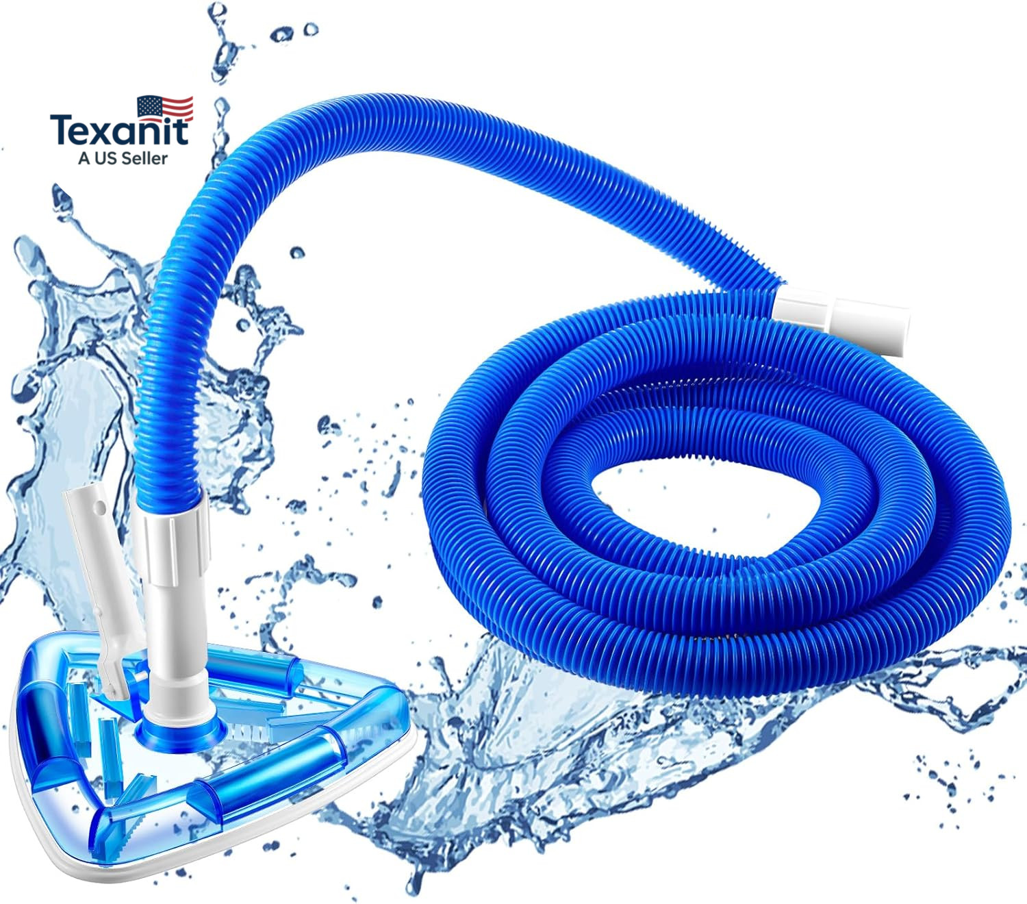 2 Pcs Swimming Pool Cleaning Kit 1-1/4 Inch X 18 Ft Pool Vacuum Hose with Swivel