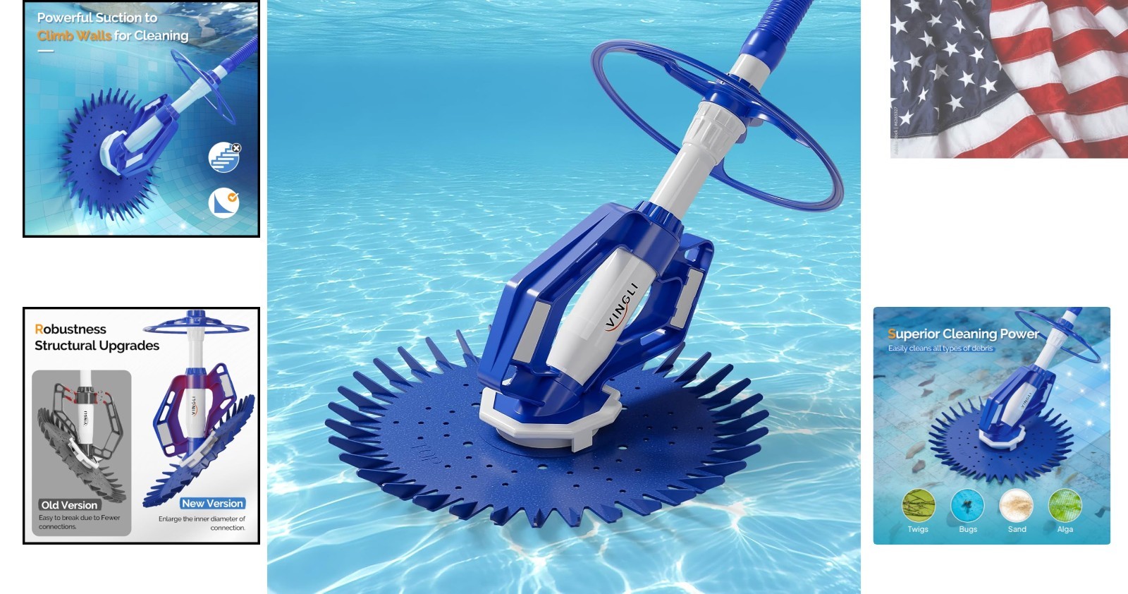 Pool Vacuum Cleaner Automatic Sweeper Swimming Pool Creepy Crawler Vacuum wit…
