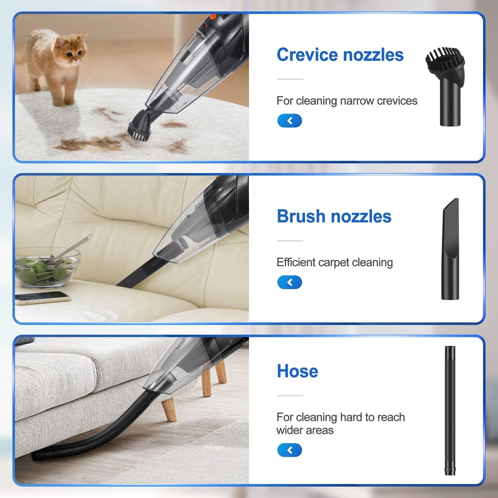 Handheld Vacuum Cordless,Powerful Suction 30Mins Long Runtime, Dust Busters C…