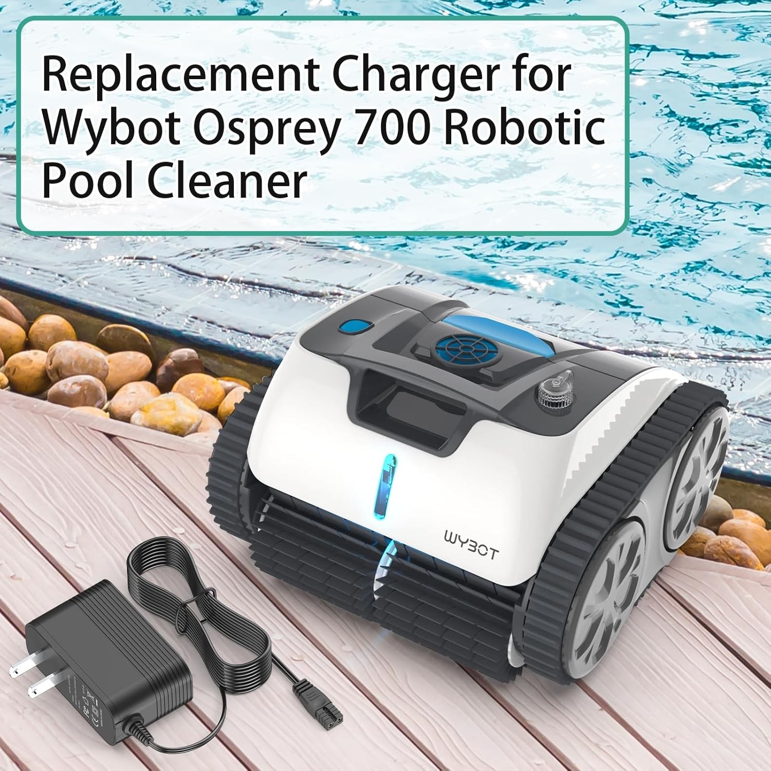 12.6V Charger for Wybot Osprey Robotic Pool Cleaner Swimming Pool Vacuum Power