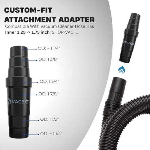 Universal Vacuum Hose Adapter Kit Reducer Attachment Set Converter from 1 1/2