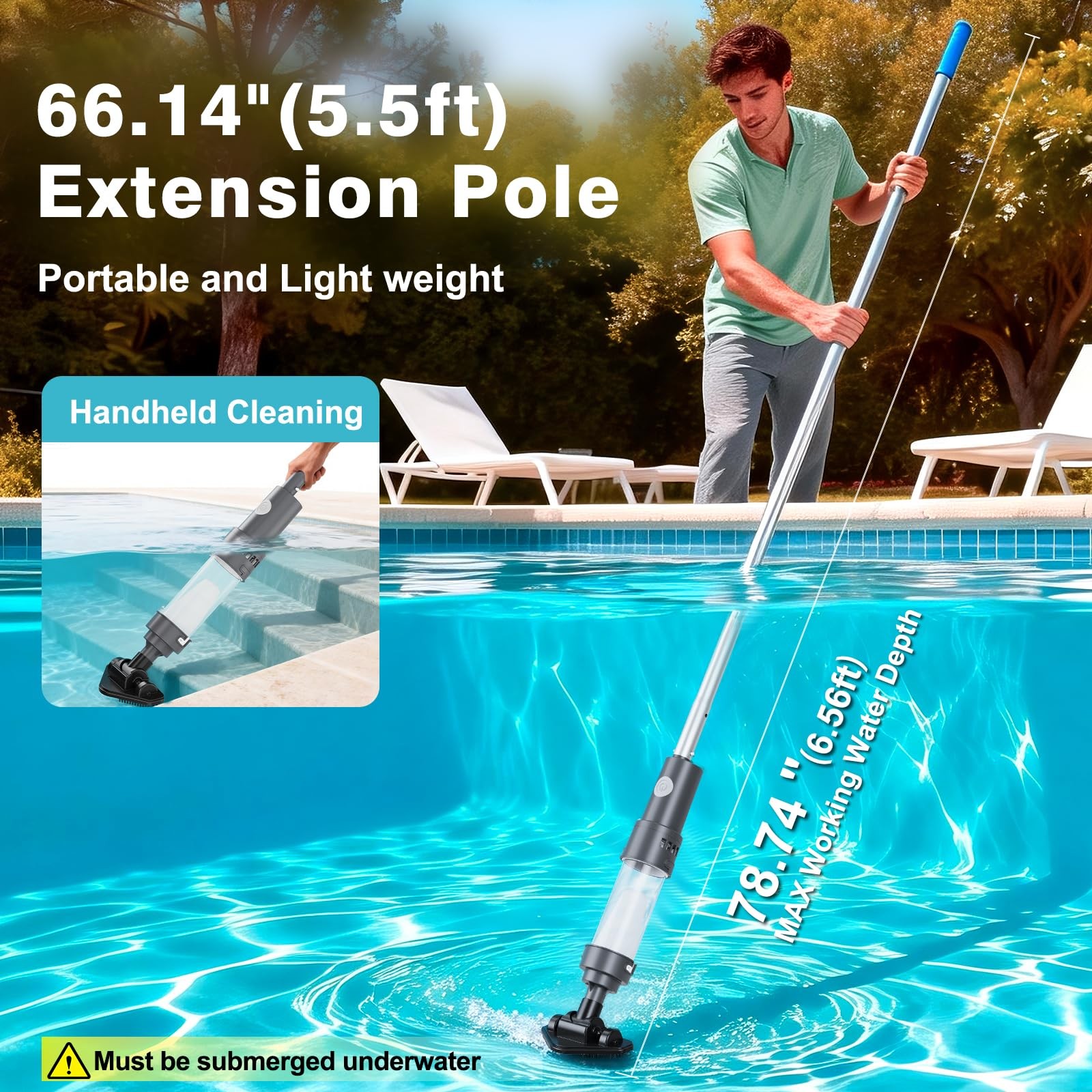 Handheld Spa Hot Tub Vacuum, Cordless Small Above Ground Pool Vacuum Cleaner …