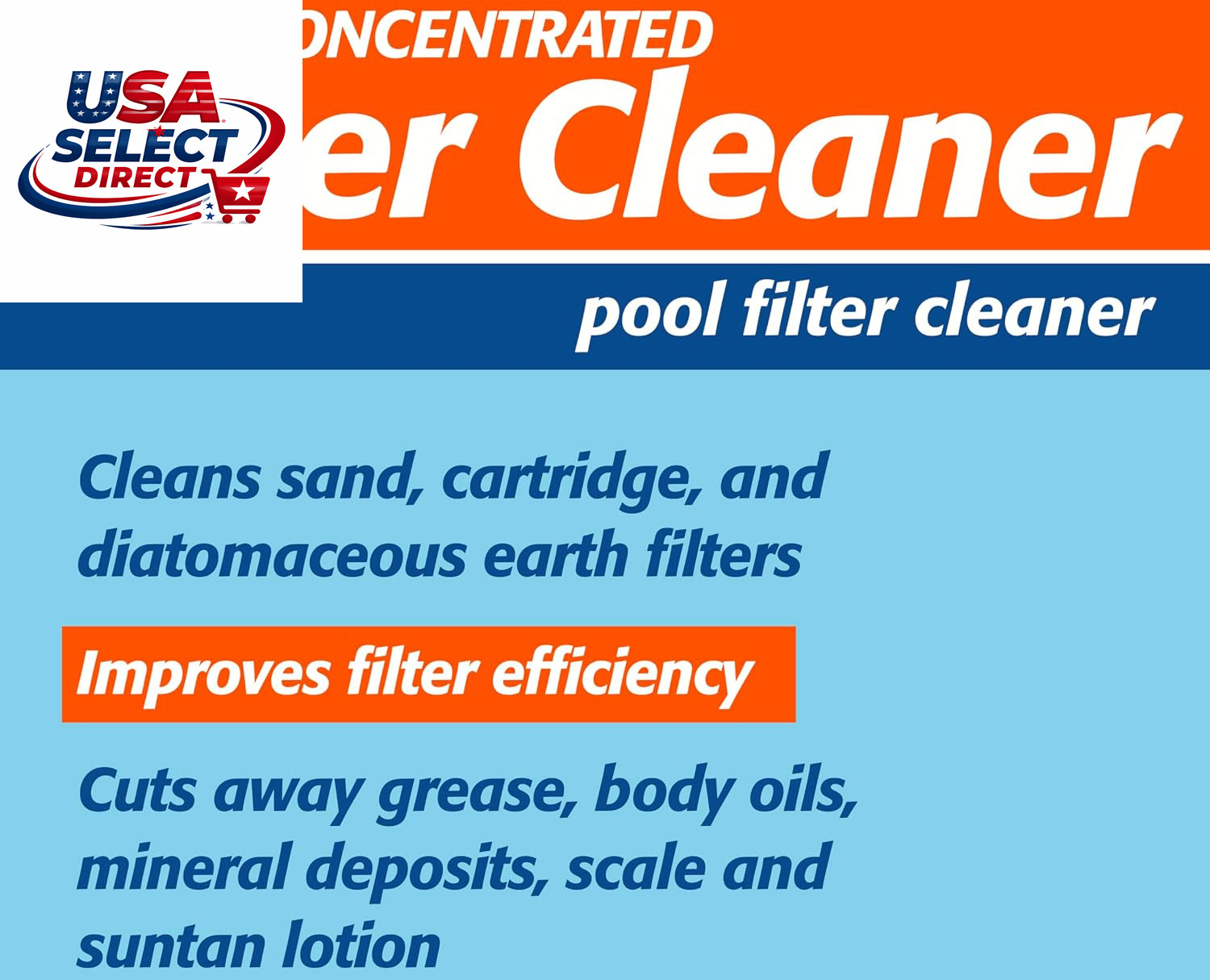 1-Quart 2-Pack Concentrated Pool Filter Cleaner Made in USA