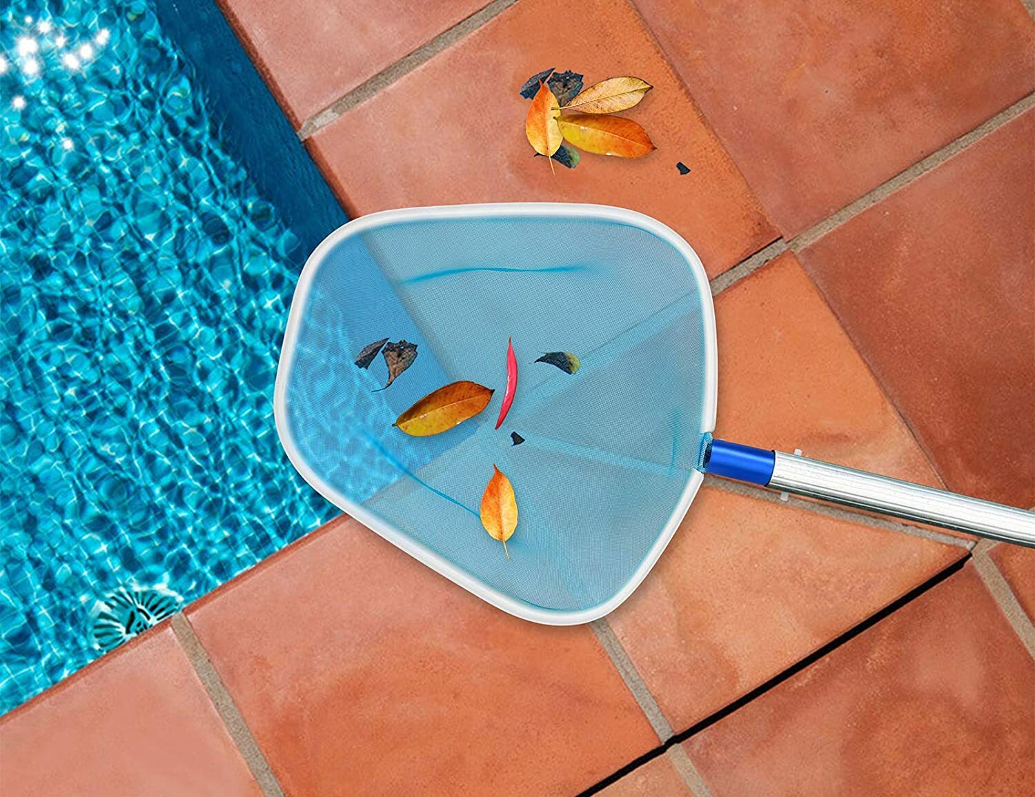 Swimming Pool Cleaning Leaf Skim Mesh Net Leaf Skimmer Pond Rake Debris Removal