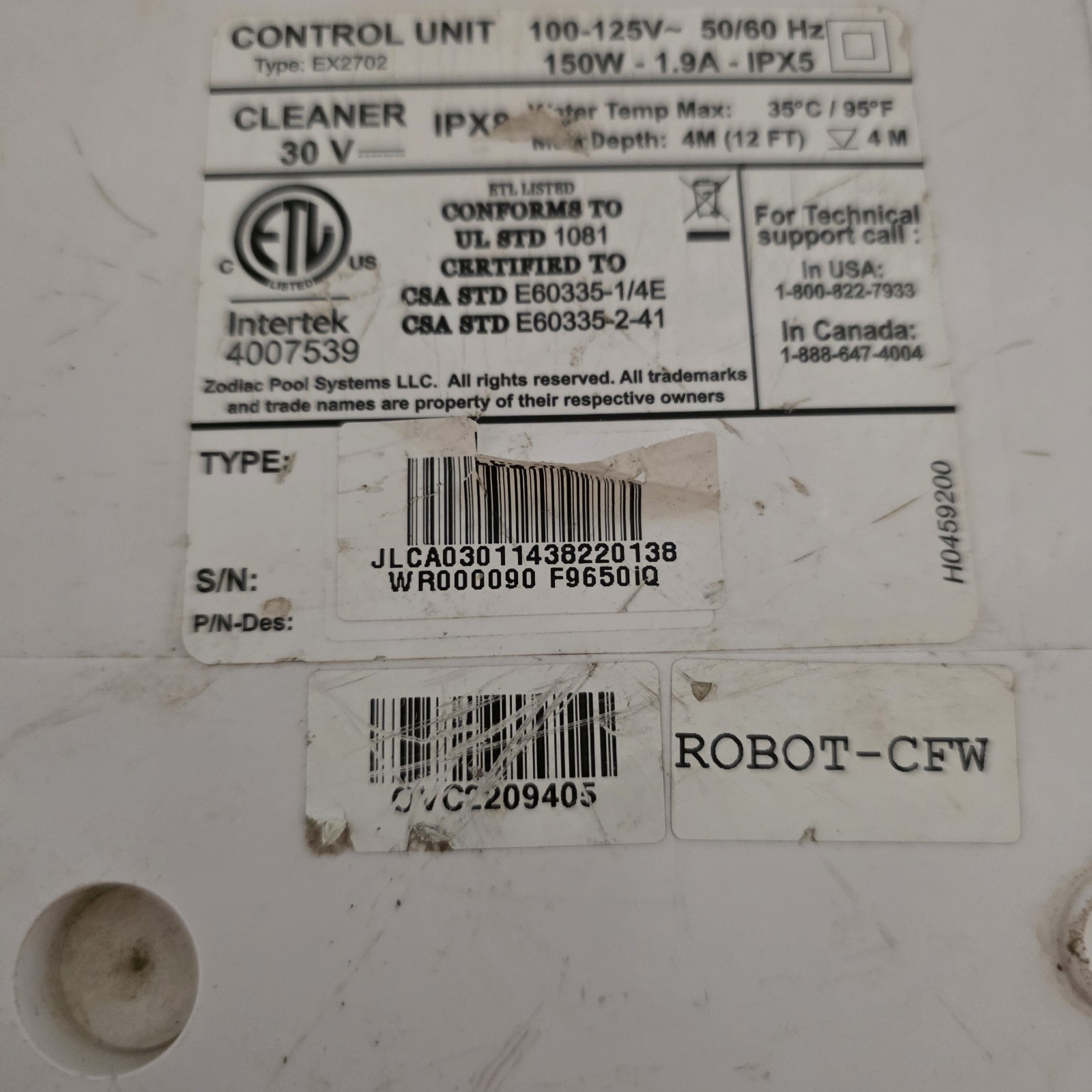 Polaris R0761800 Control Box For Polaris P9650 9650iQ, WiFi Type 1 Aqualink