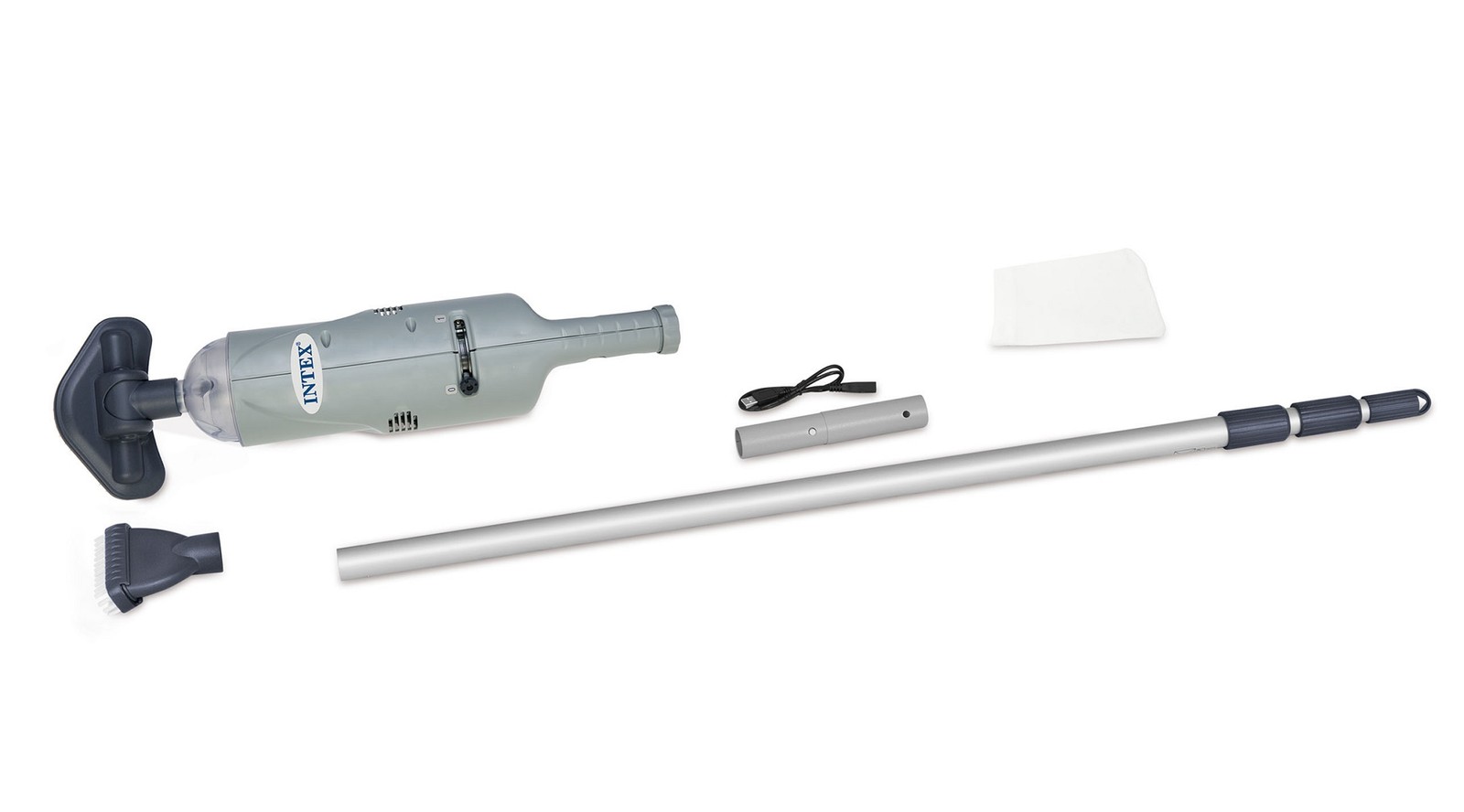Intex Handheld Rechargeable Vacuum with Telescoping Aluminum Shaft and Two