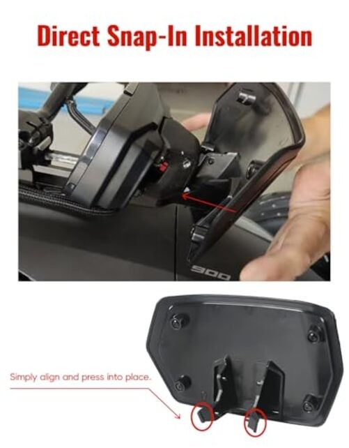 Plastic Gauge Spoiler for Can-Am Ryker Gauge Spoiler Kit Support for Can Black