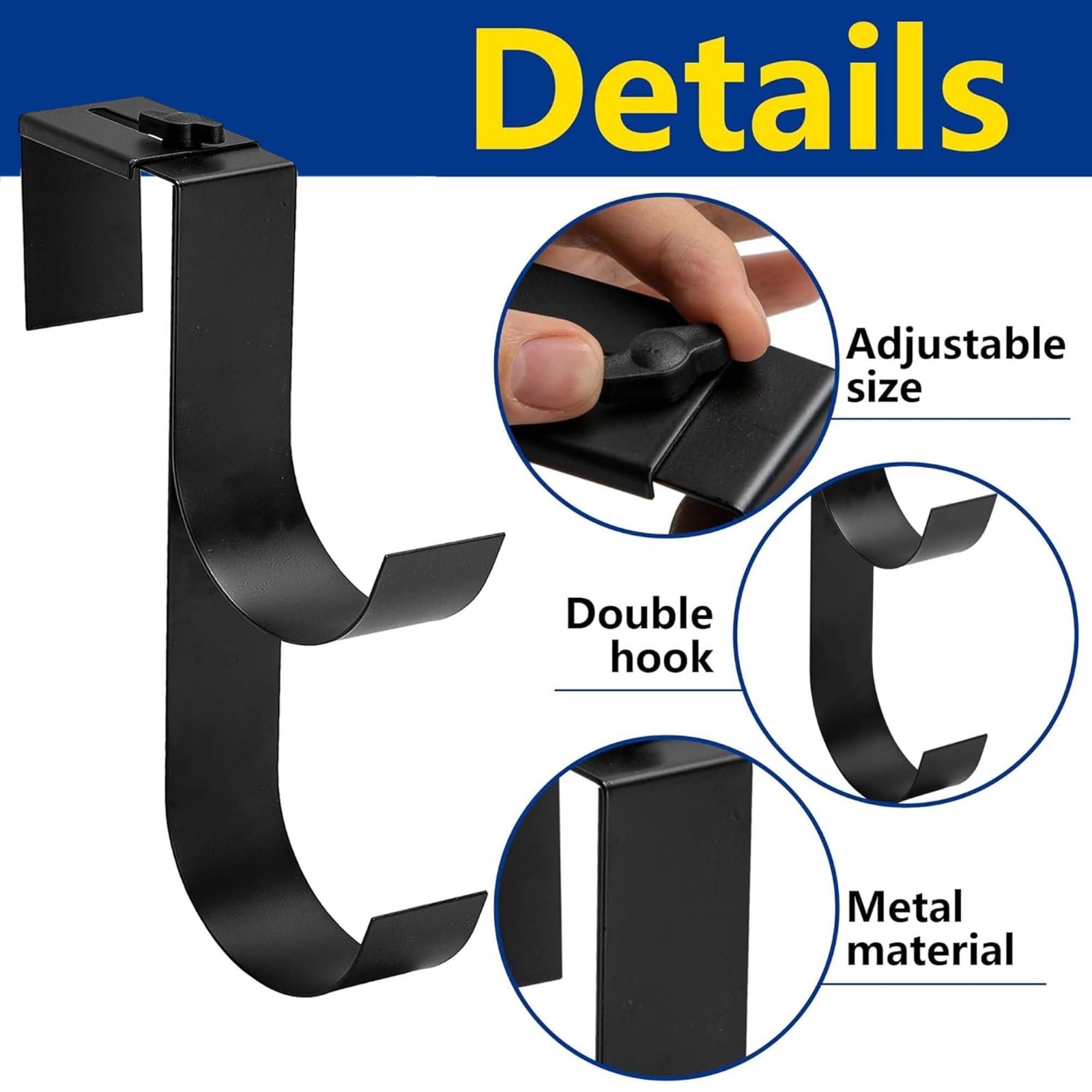 Adjustable Heavy Duty Pool Fence Hooks – 4 Pcs Slip-On Hanger for Pool Equipment