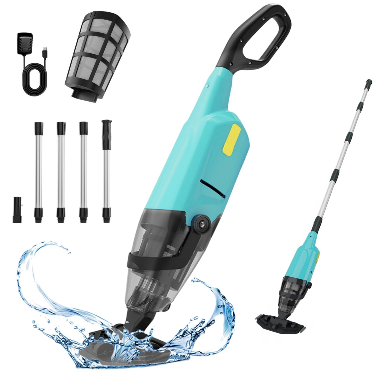 Handheld Spa Hot Tub Vacuum- Cordless Small above Ground Pool Cleaner 90min IPX8