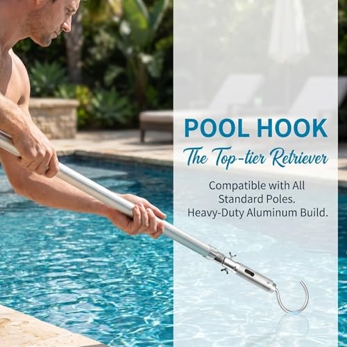 Hook for Robotic Pool Cleaners, Stainless Steel Pool Hooks for Poles silver