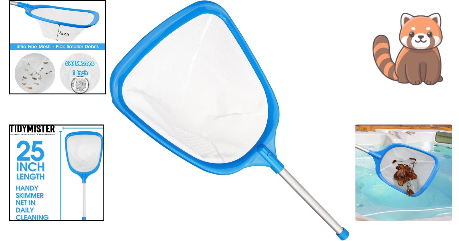 Compact 12 » Pool Skimmer Net – Lightweight with Ultra-Fine Mesh for Clear Water