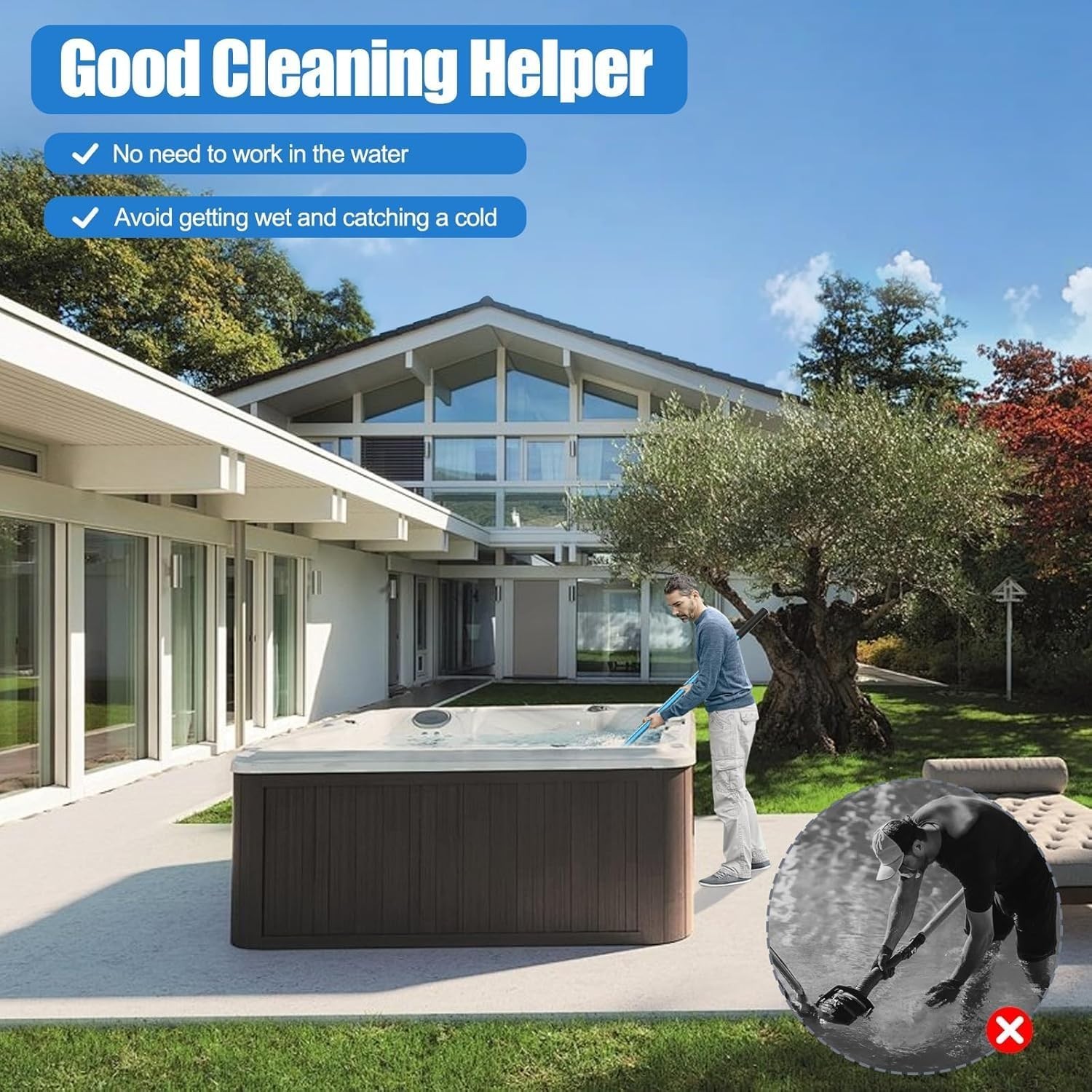 Cordless Hot Tub Vacuum Cleaner – No Batteries, Portable Pool & Spa Debris Su…