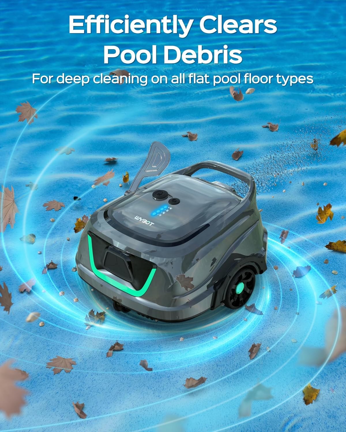 (New Upgraded) WYBOT A1 Cordless Robotic Pool Cleaner, Automatic BlackGreen