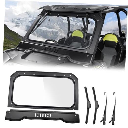14-18 XP 1000 Vented Glass Windshield With 2 Manual Wipers Compatible with