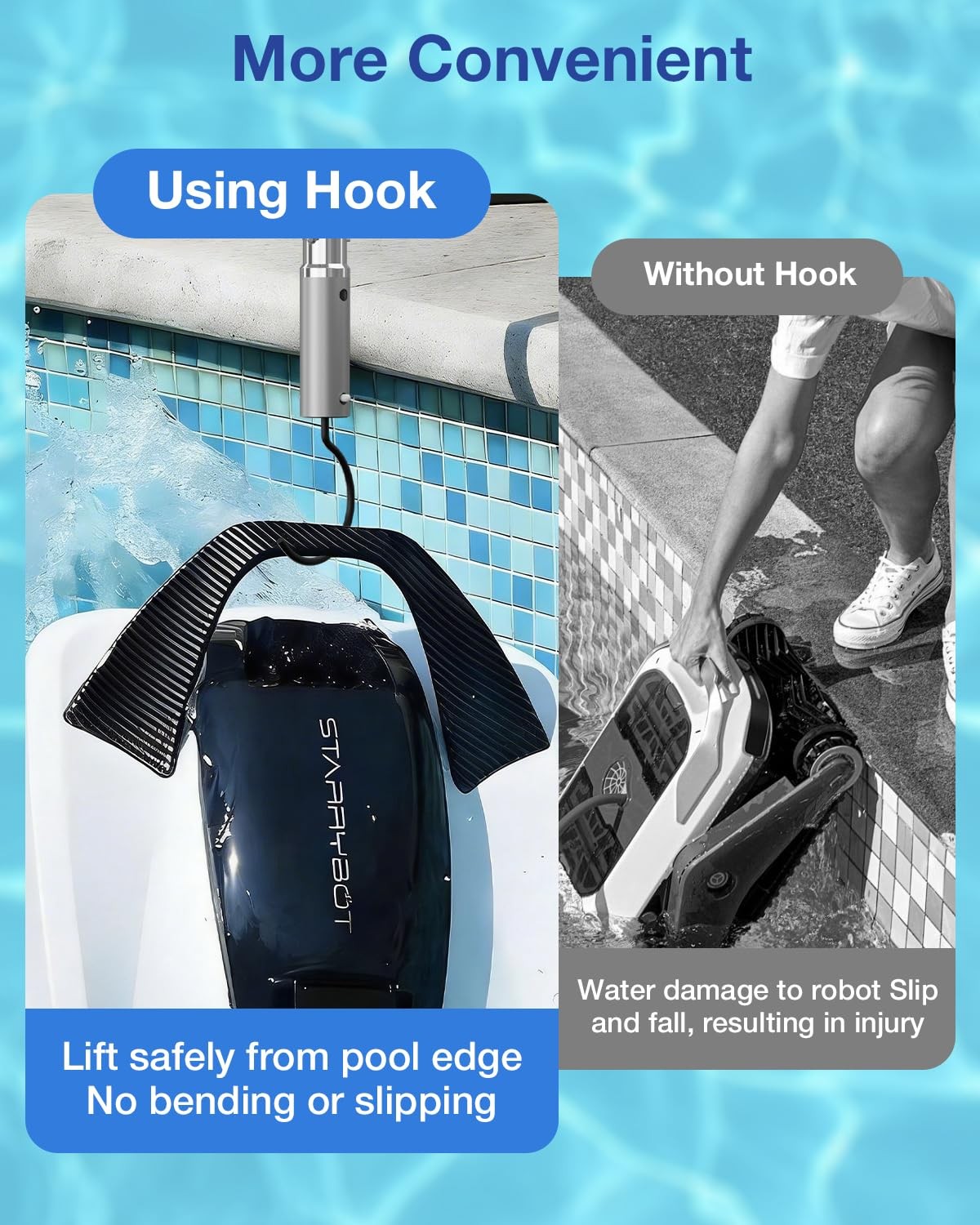 Hook for All Robotic Pool Cleaner, Stainless Steel Hook for Pool Poles，Access…