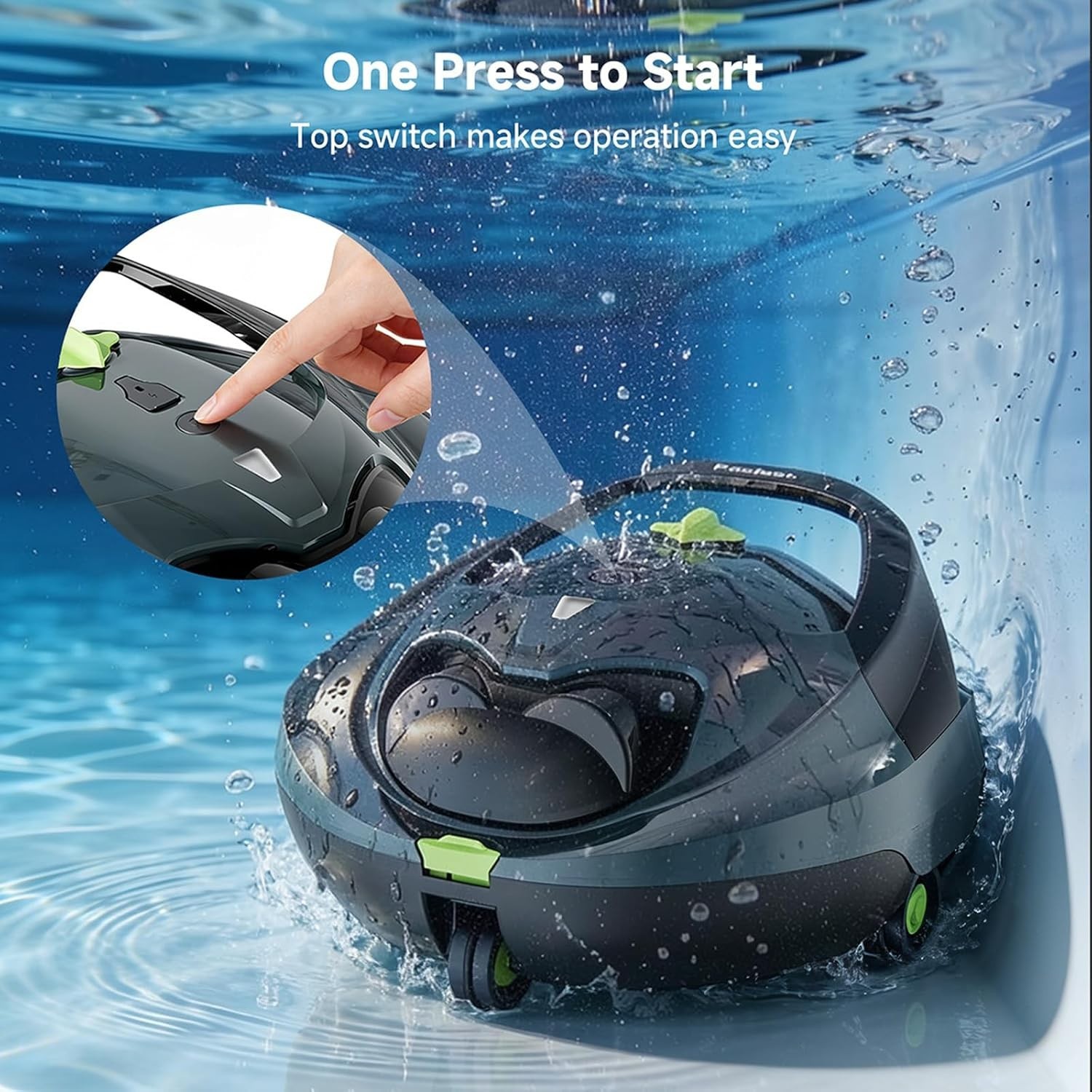 PF1 Cordless Robotic Pool Cleaner 150 Min Runtime 1345 Sq.Ft Deep Gray