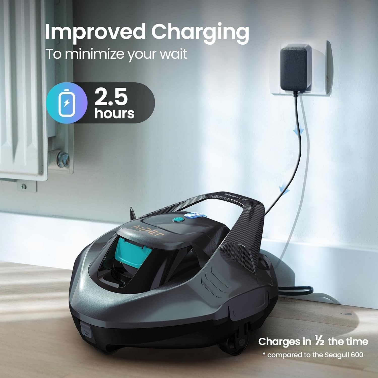 Seagull SE 2025 Cordless Robotic Pool Cleaner 1200GPH Suction, 90 Min Battery…