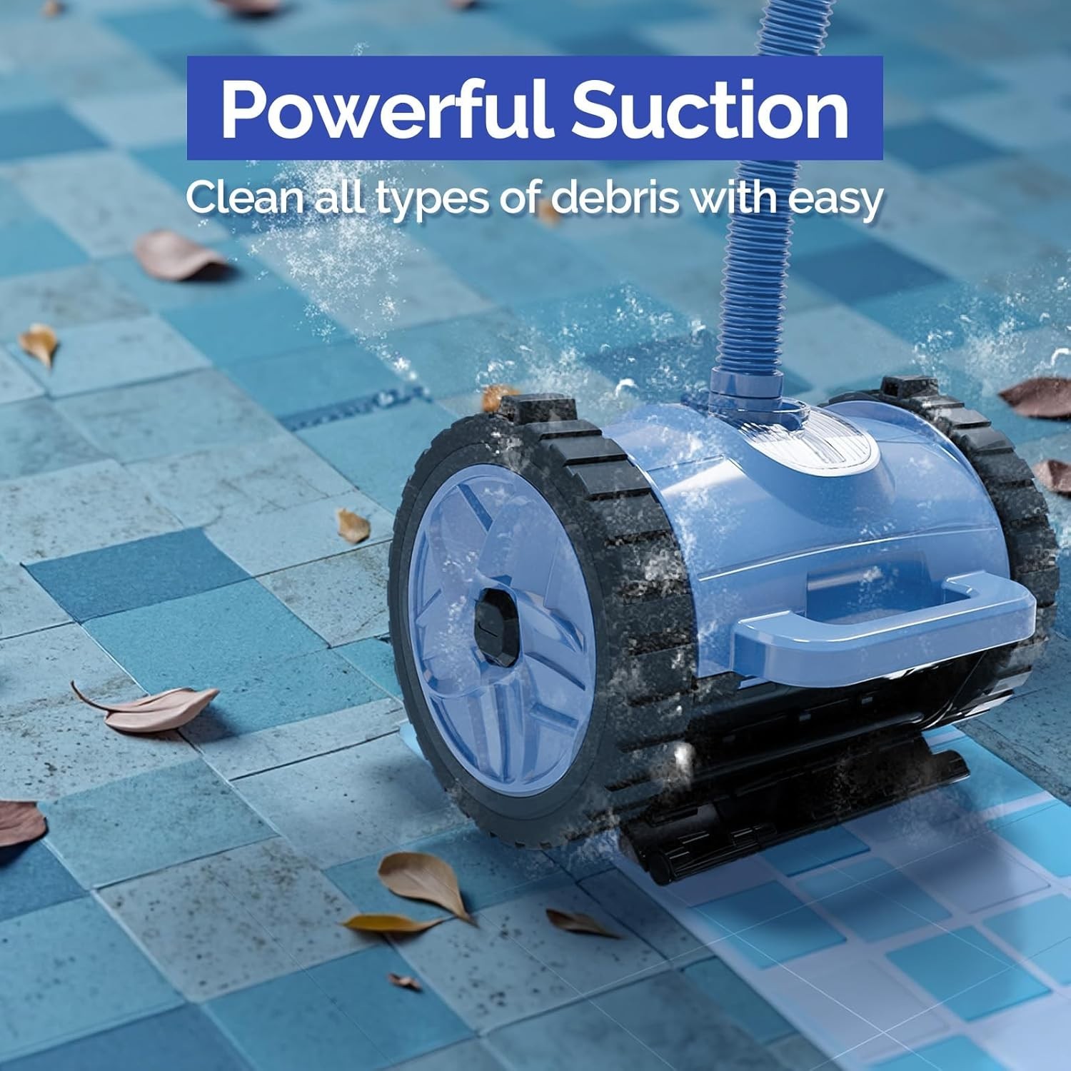 Automatic Pool Vacuum Cleaner Inground & Above-Ground Heavy-Duty 39ft Hose