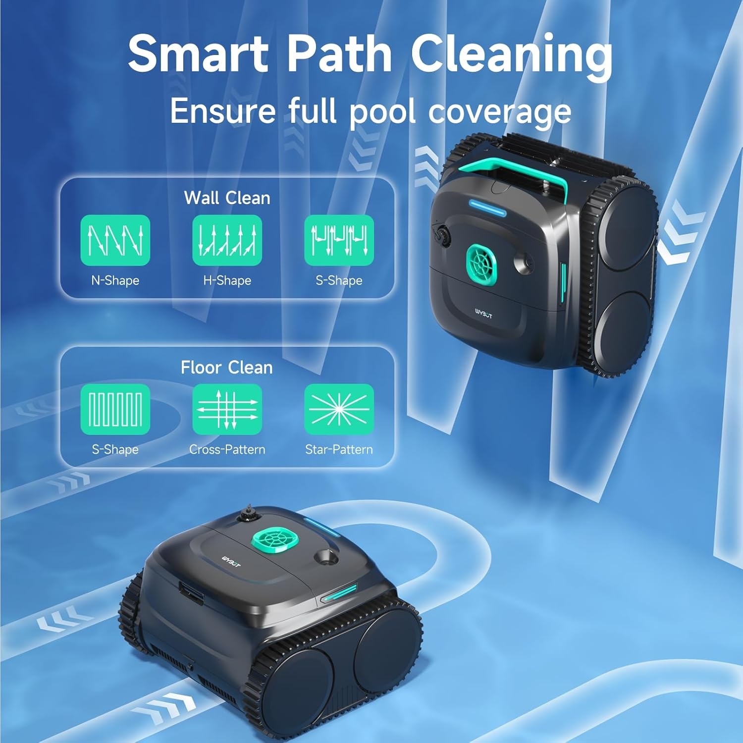 WYBOT C2 Cordless Robotic Pool Cleaner, up to 2152 Sq.ft 7 Cleaning Modes BGrade