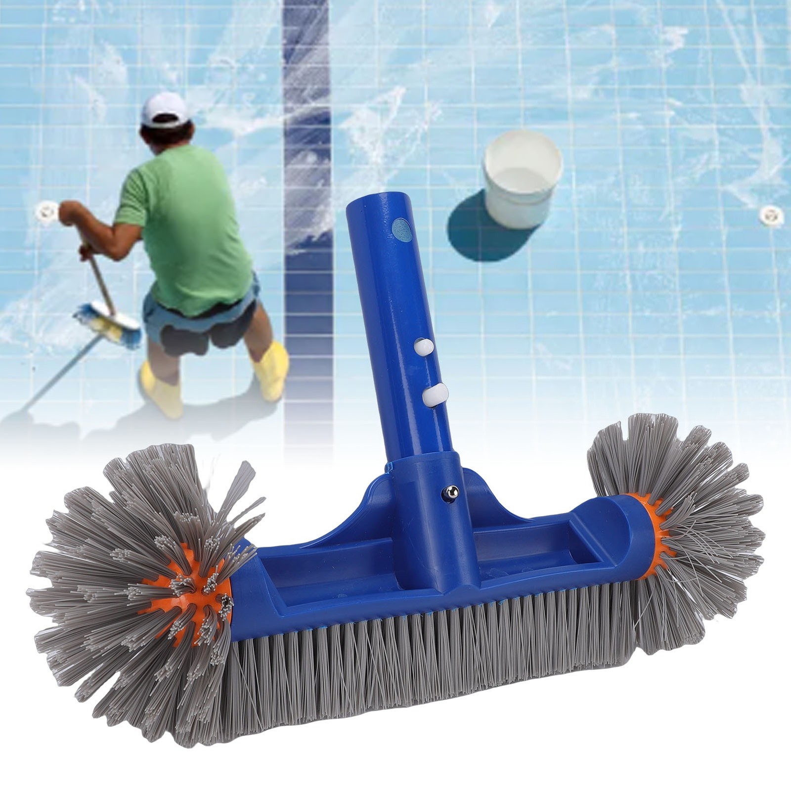 Heavy Duty Pool Scrub Brush Round Brush For Pool Walls And Tiles Easy To Use