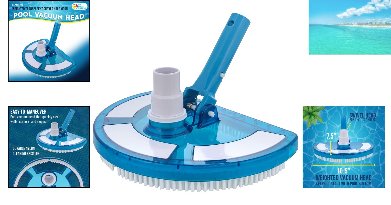 Durable Nylon Pool Vacuum Head – Ideal for Vinyl Liner Inground and Above Ground