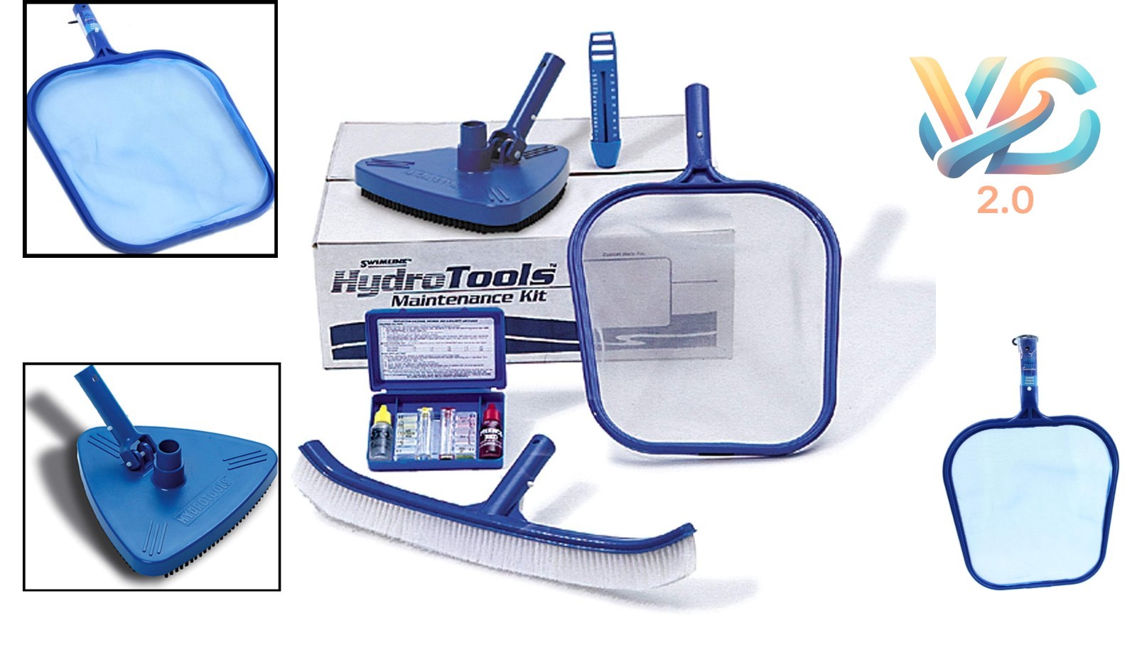 HydroTools Pool Maintenance Kit incl Vacuum Head Wall Brush Kit