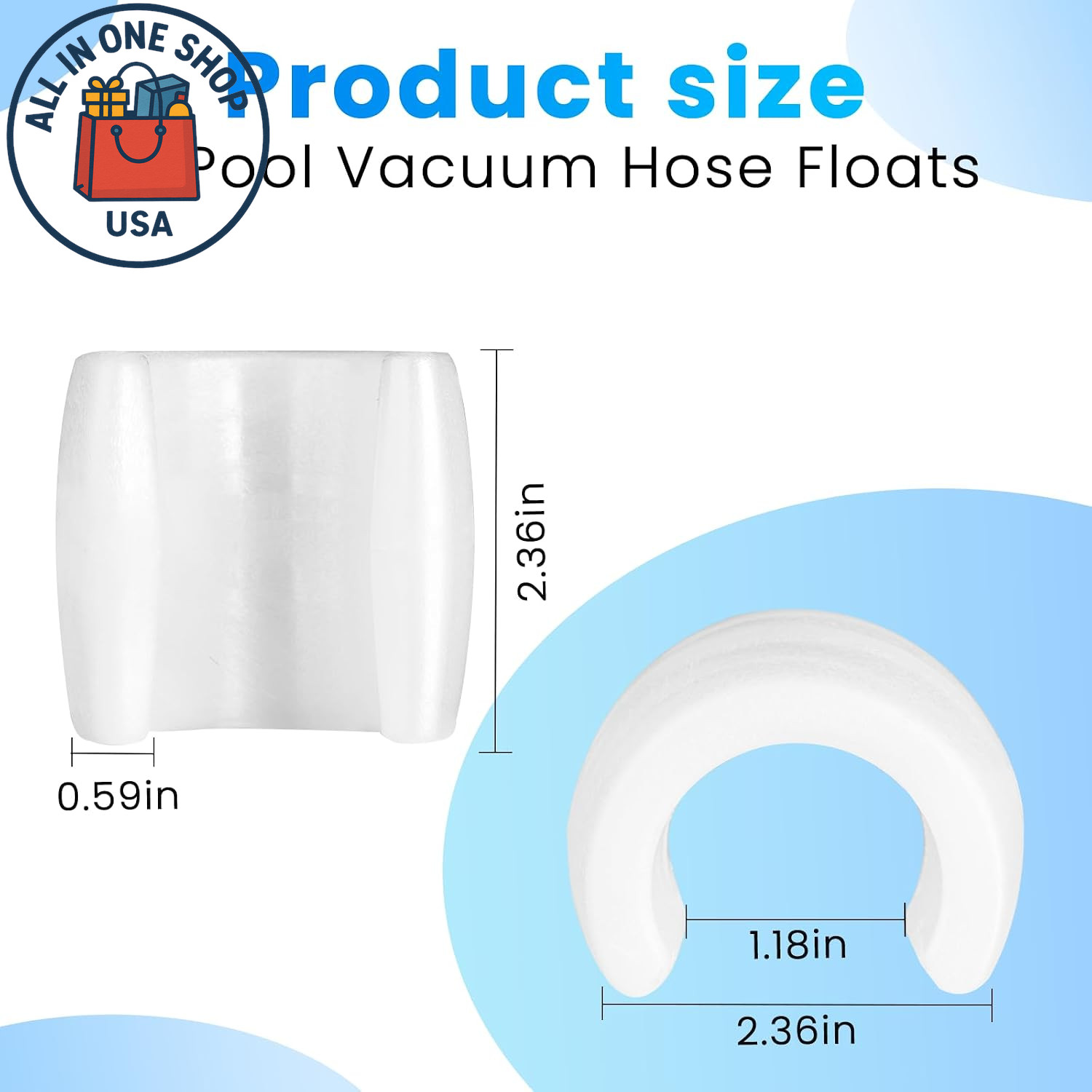 PVX280PK2 Pool Cleaner Hose Floats for Hayward Universal Cleaner, 4 Pcs