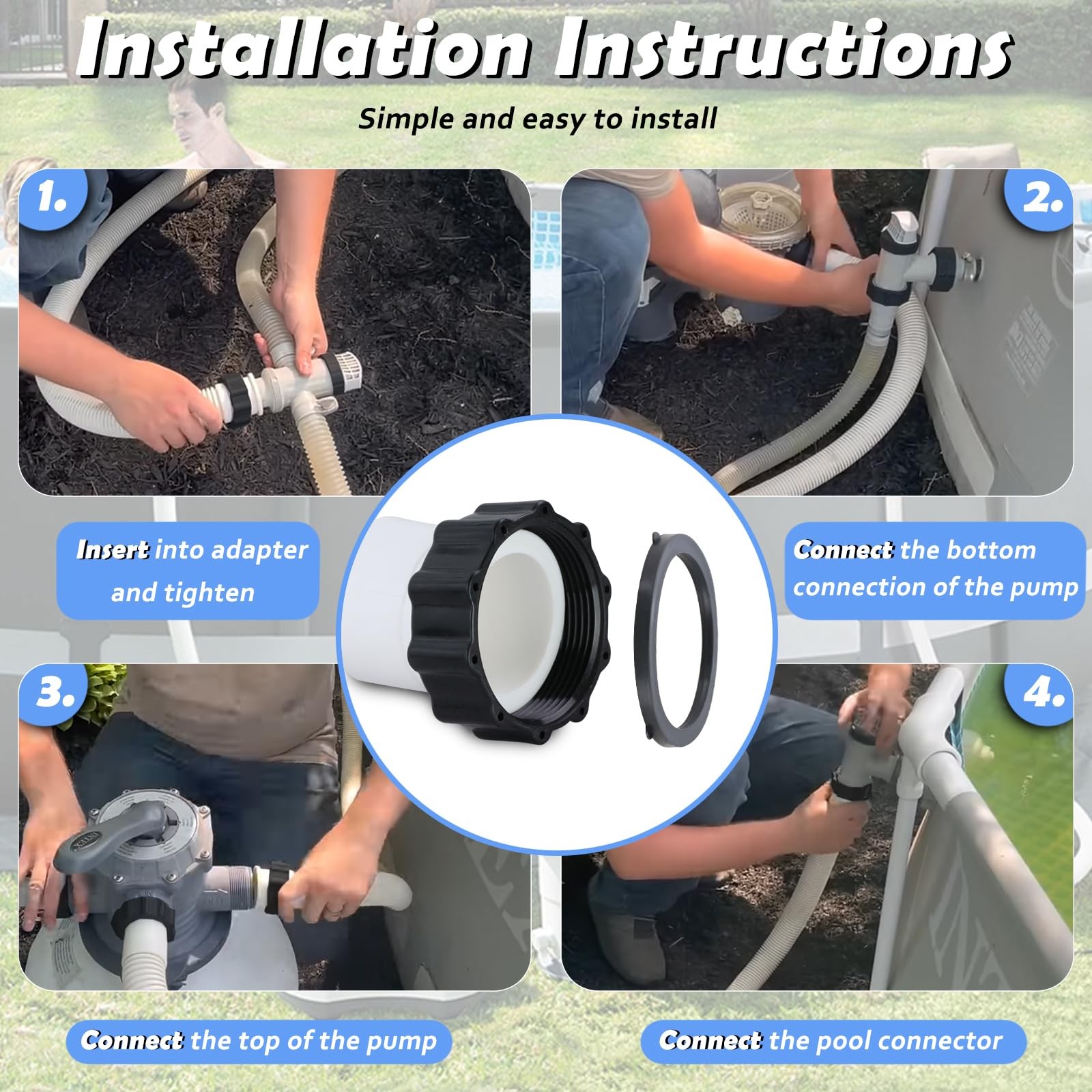 Socima 1.5 Pool Pump Hose Compatible Intex Pump Sand Filters Saltwater Systems