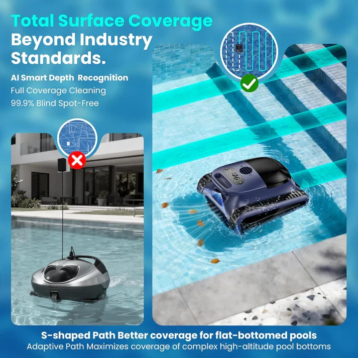 Seauto 2026 Upgrade Cordless Robotic Pool Cleaner Wall-Waterline Cleaning w/APP