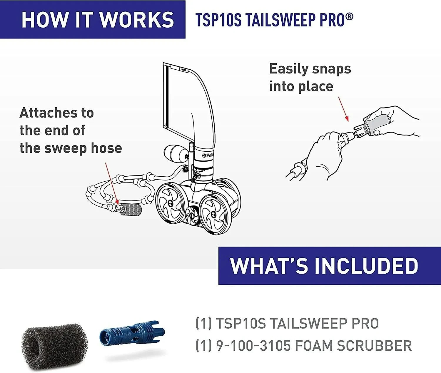 TSP10S for Pool Polaris Tail Sweep Pro Scrubber Sweep Hose