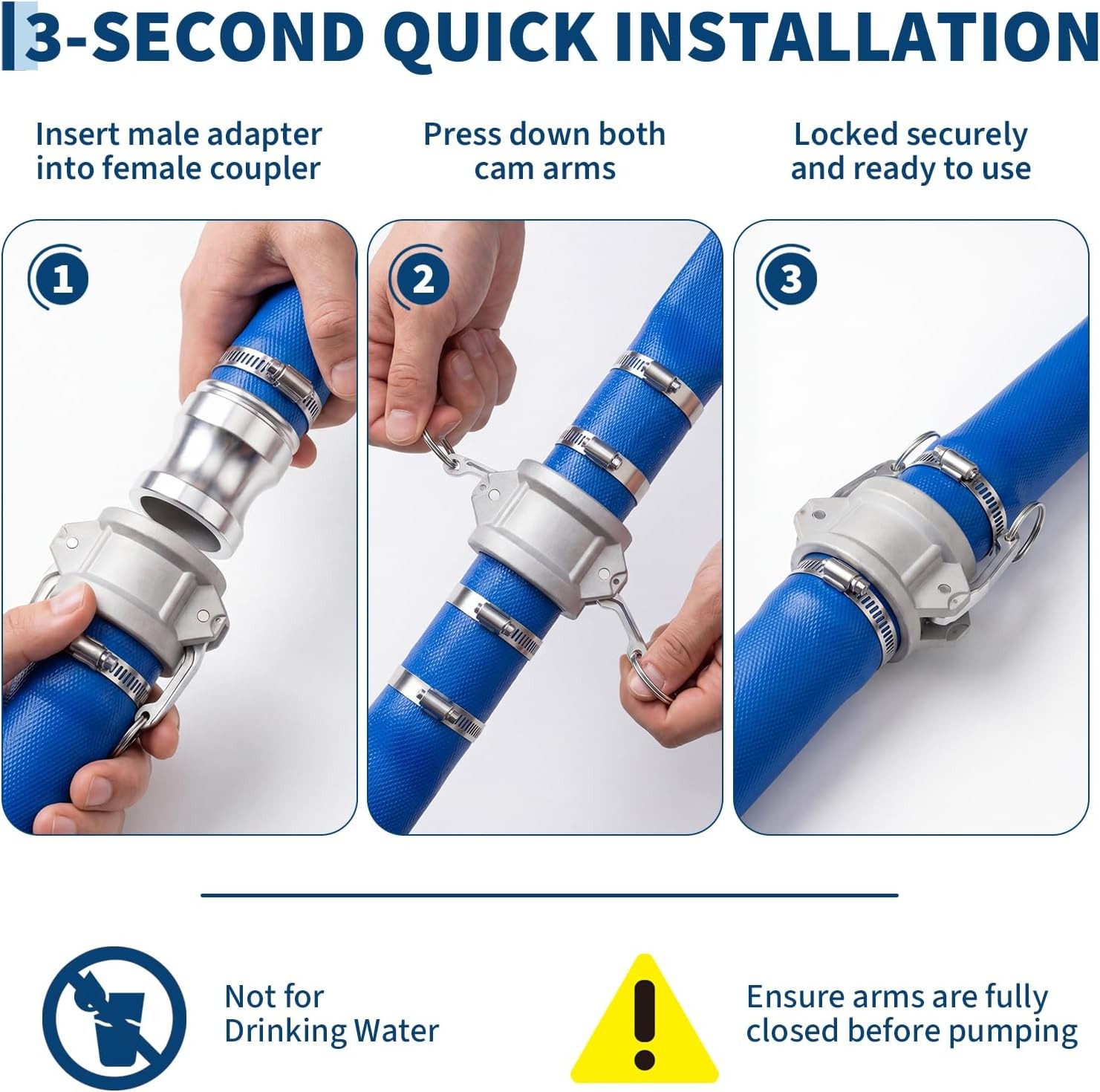 1.5&Prime; x 100 ft Discharge Hose Lay Flat Hose PVC Backwash Drain Hose Pipe 87 PSI