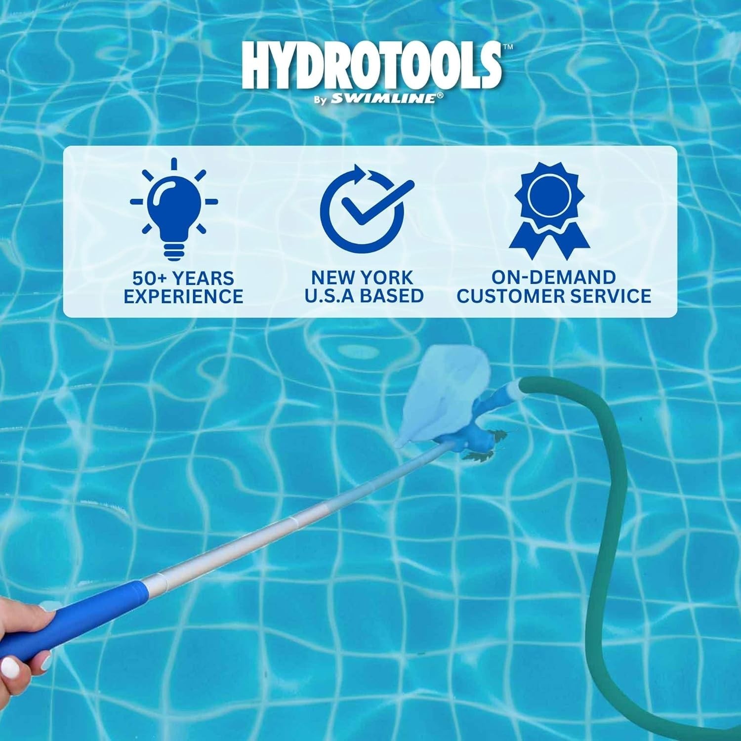 Effortless HYDROTOOLS Mini Venturi Pool & Spa Vacuum – Cordless, 1.2lb Design