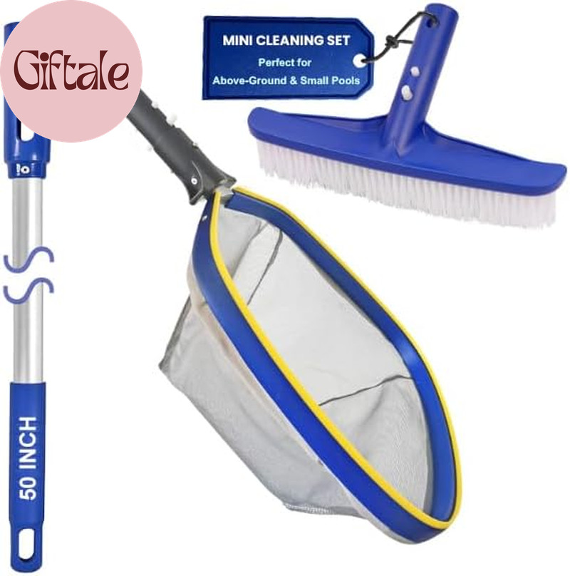 Swimming Pool Cleaning Kit, 14 » Brush Head & 50 » Telescopic Aluminum Pole with
