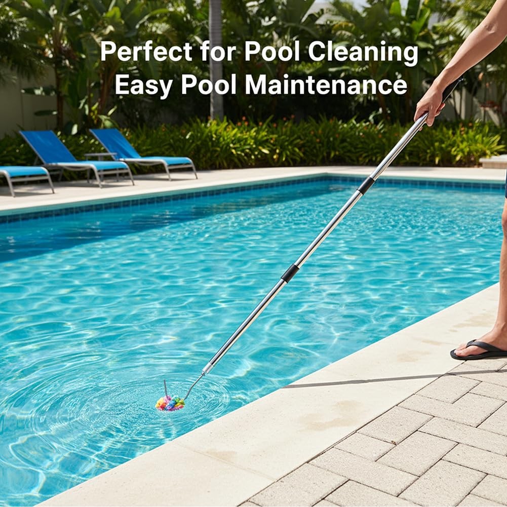 Hook for Robotics Pool Cleaner, with 68 Inches Adjustable Stainless Pole, Poo…