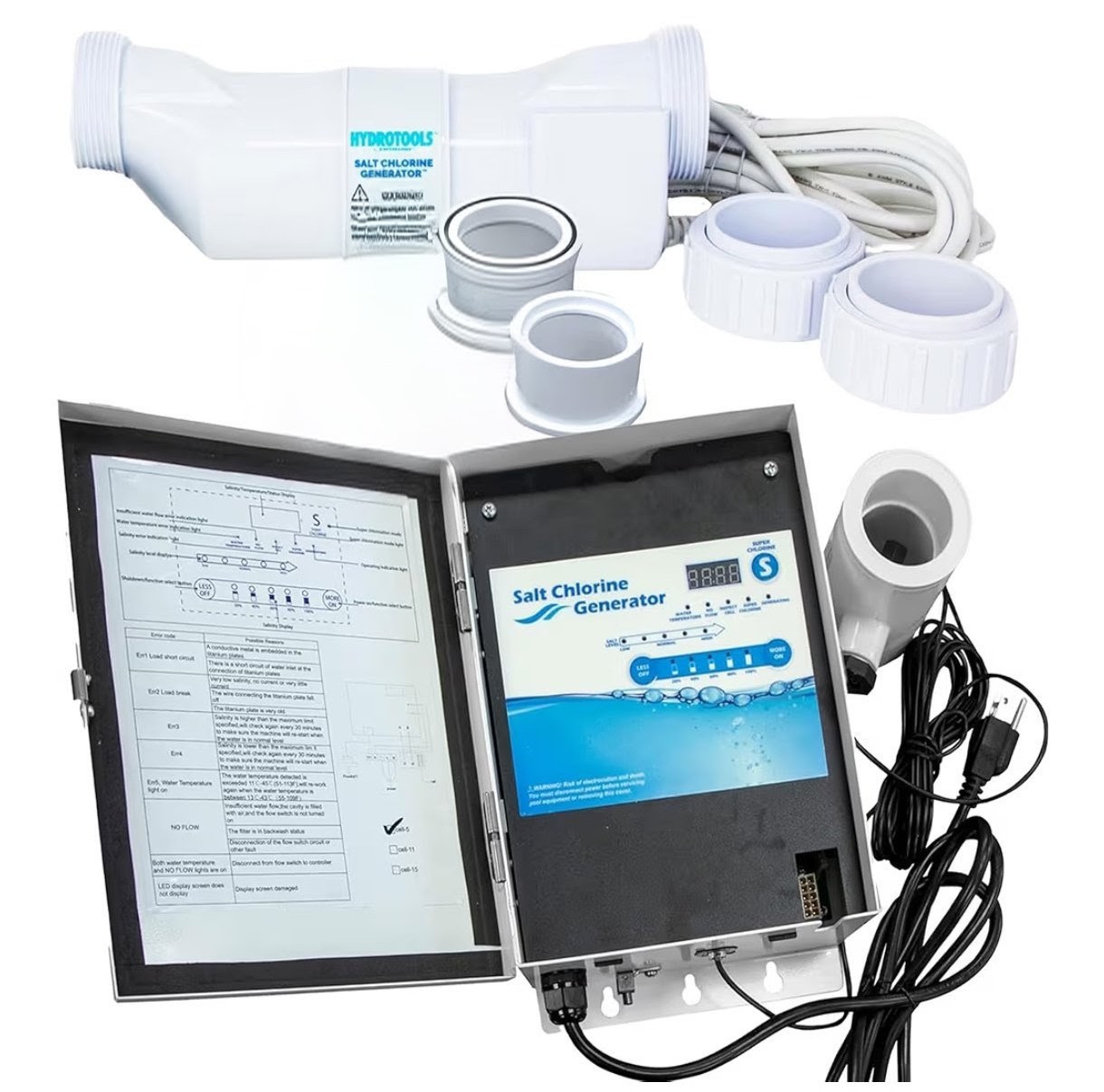 Swimline 87625 Salt Water Chlorine Generator System, 25K Gallon Swimming Pools